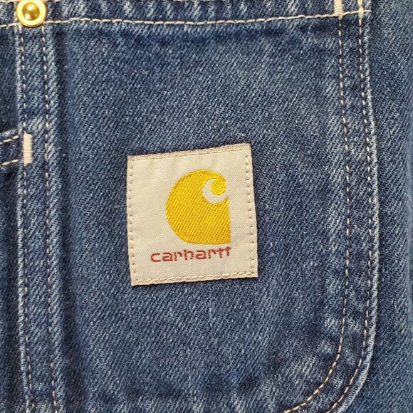 Carhartt Overalls Mens Size 48x34 Blue 100% Cotton Denim Adjustable Straps - Picture 9 of 11